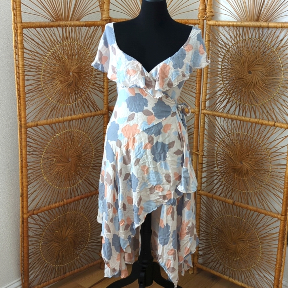 free people wrap dress summer size s